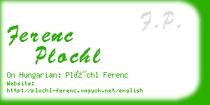 ferenc plochl business card